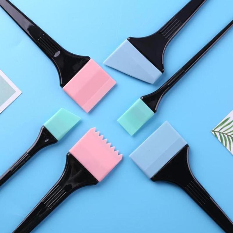 6Pcs Random Color Silicone Hair Dyeing Brush Spatula Brush Mixing Stirrer Kit For Hair Pro Salon Hairderssing Styling Tools