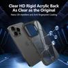 Luxury Transparent Shockproof Bumper Armor Case for iPhone 16 15 14 Plus 13 12 11 Pro Max X XS 7 8 Rugged Frame Hard Back Cover