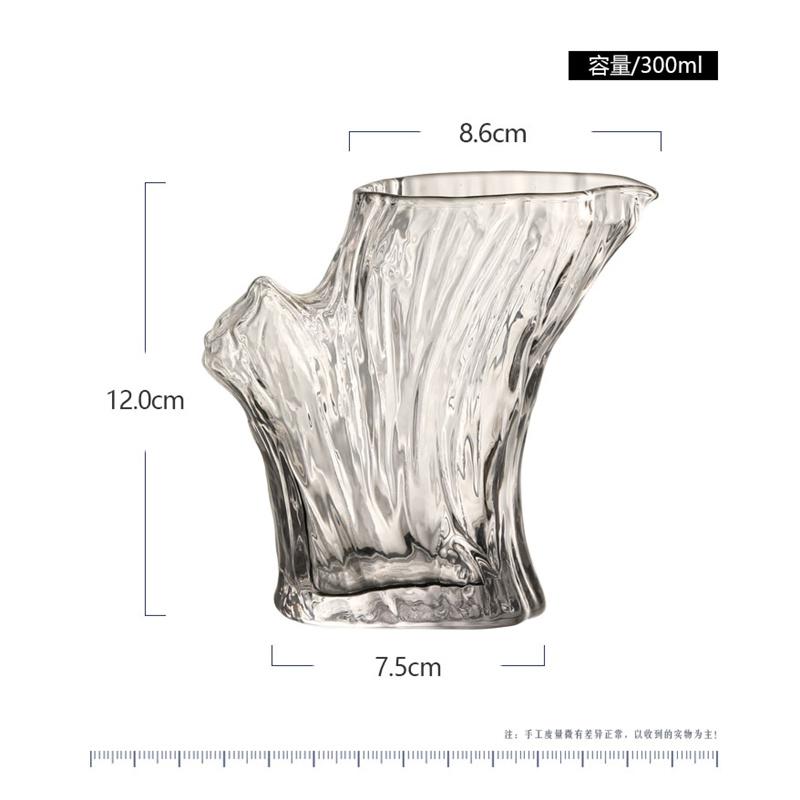 300ml Trees Stump Design Heat Resistant Glass Tea Pitcher Fair Mug Kung Fu Tea Dispenser Japanese Glass Whisky Dispenser 300ML