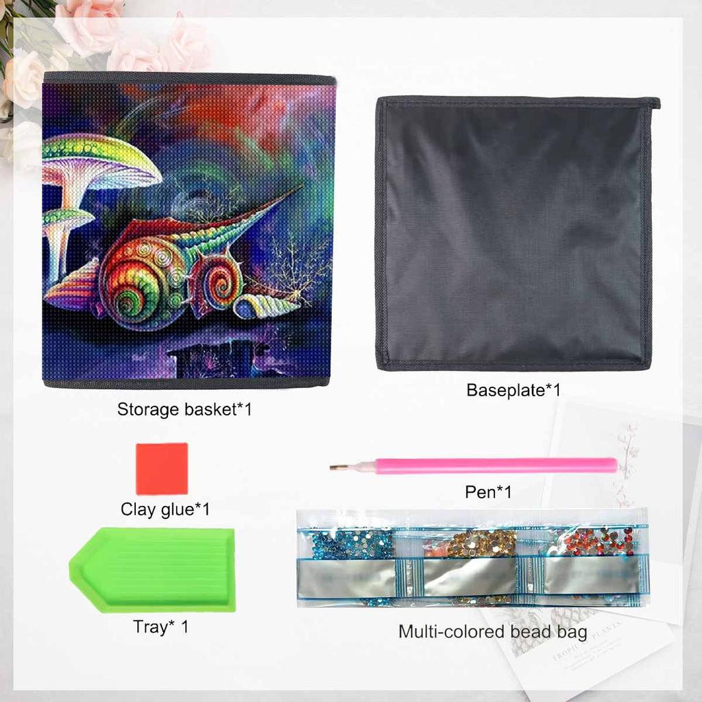 Meeresschnecke 5D Diamantmalerei Aufbewahrungskorb Vollrunde Bohrmaschine Mosaik Diamantstickerei Kreuzstich-Sets Heimdekor Heimdekor