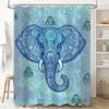 Luxury Blue Mandala Elephant Shower Curtain Decorative Bath Mat Waterproof Fabric for Bathroom Accessories Size: W69 x L72 in Ho