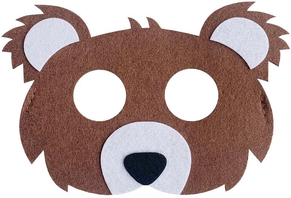 Teddy Bear Felt Mask 18X12 1 Piece