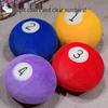 Simulated Billiards Plush Pendant: White Ball & Black 8 Ball Fun Ornament Set.
