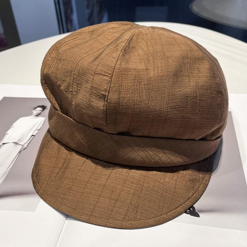 Summer new retro literary octagonal hat women's thin breathable newsboy hat versatile sunshade sun protection cap