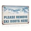 Vintage Ski-Themed Metal Tin Sign 12x8" - Perfect Wall Art for Home, Room & Ski Resort Decor | Ideal Gift for Skiers