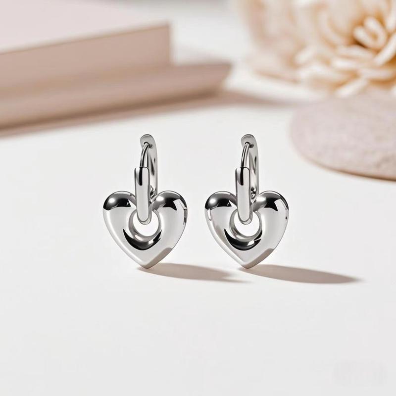 EVISPOL Punk Stainless Steel Huggie Hoop Earrings For Women Moon Star Heart-shaped Drop Earrings Cartilage Piercing Jewelry