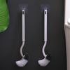 Wall-Mounted Long Handle Toilet Brush - No-Punch Bent Design for Efficient Cleaning