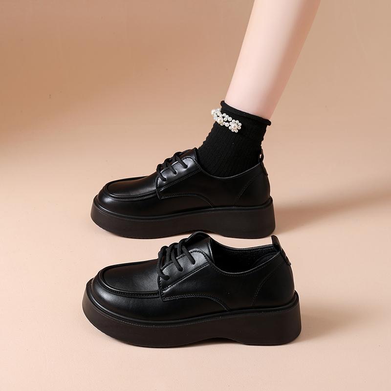 Fashion CRLAYDK Retro Women's Business Loafers Casual Leather Comfortable Shoes Slip On Penny Work Flats Walking Platform Moccasins