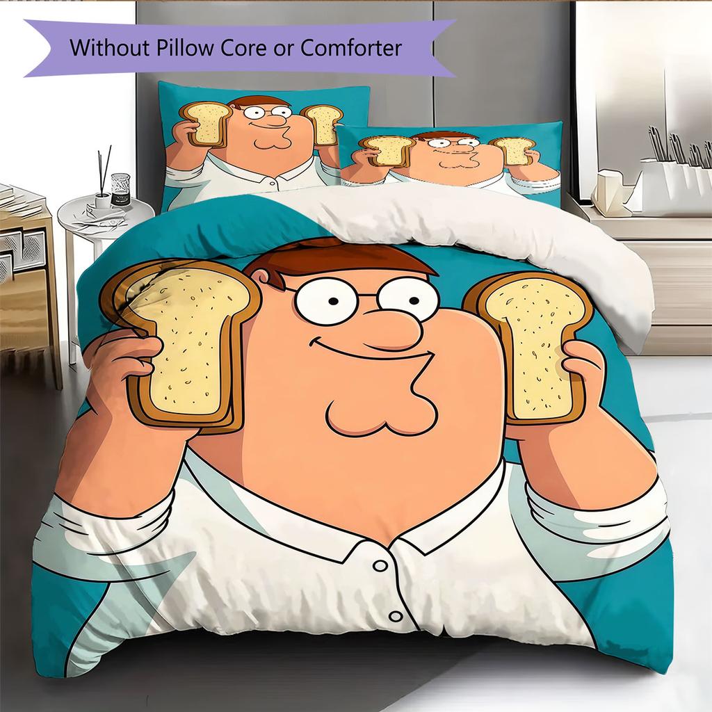 Peter Griffin Fun Pattern Bedding Home Decoration Birthday Gift ( 1 duvet cover + 2 pillowcase, without core),fan merchandise.