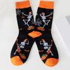 Halloween Socks with Scary Skulls, Vampire Teeth, and Pumpkin Faces Charm Designing Woman Man Autumn Winter Socks