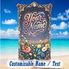 Floral Garden Theme Beach Towel Personalized Custom Name & Text Soft Quick Dry Beach Towel for Swimming Travel