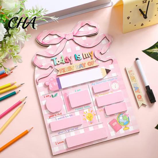 Reusable Menu Board First Day of School Sign, Wooden Chalkboard Sign for Kids, Back Message Center to Decorations Supplies Kindergarten Preschool and