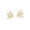 European and American Diamond-encrusted Gold and Silver Two-color Gold-plated Little Bee Shape Earrings, Simple and Versatile 925 Silver Needle Stud E