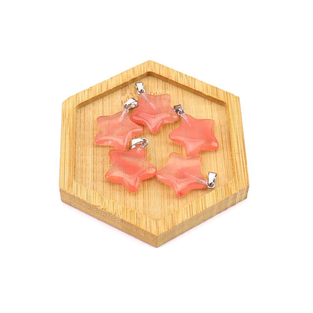 Agate Star Pendant Necklace Jewelry Powder Crystal Necklace Fashion Valentine'S Day Gift 20 * 6
