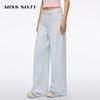 MISS SIXTY 2026 Lyocell Cotton High Waist Ripped Wide-Leg Jeans
