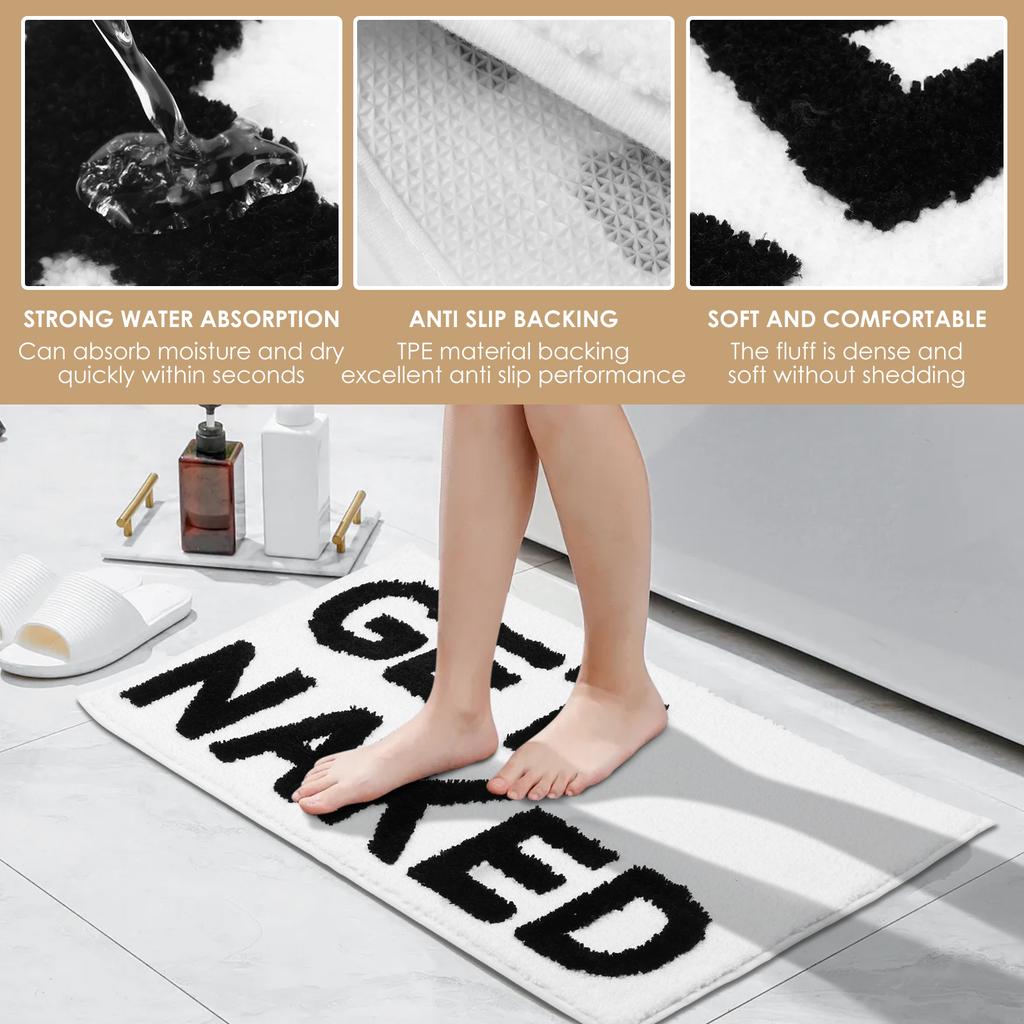 Koupelnová předložka Polyester Absorpční podlahová rohož 50x80 CM Vtipný koupelnový koberec Pohodlná protiskluzová rohož ke sprchovým dveřím pro domácí dekoraci