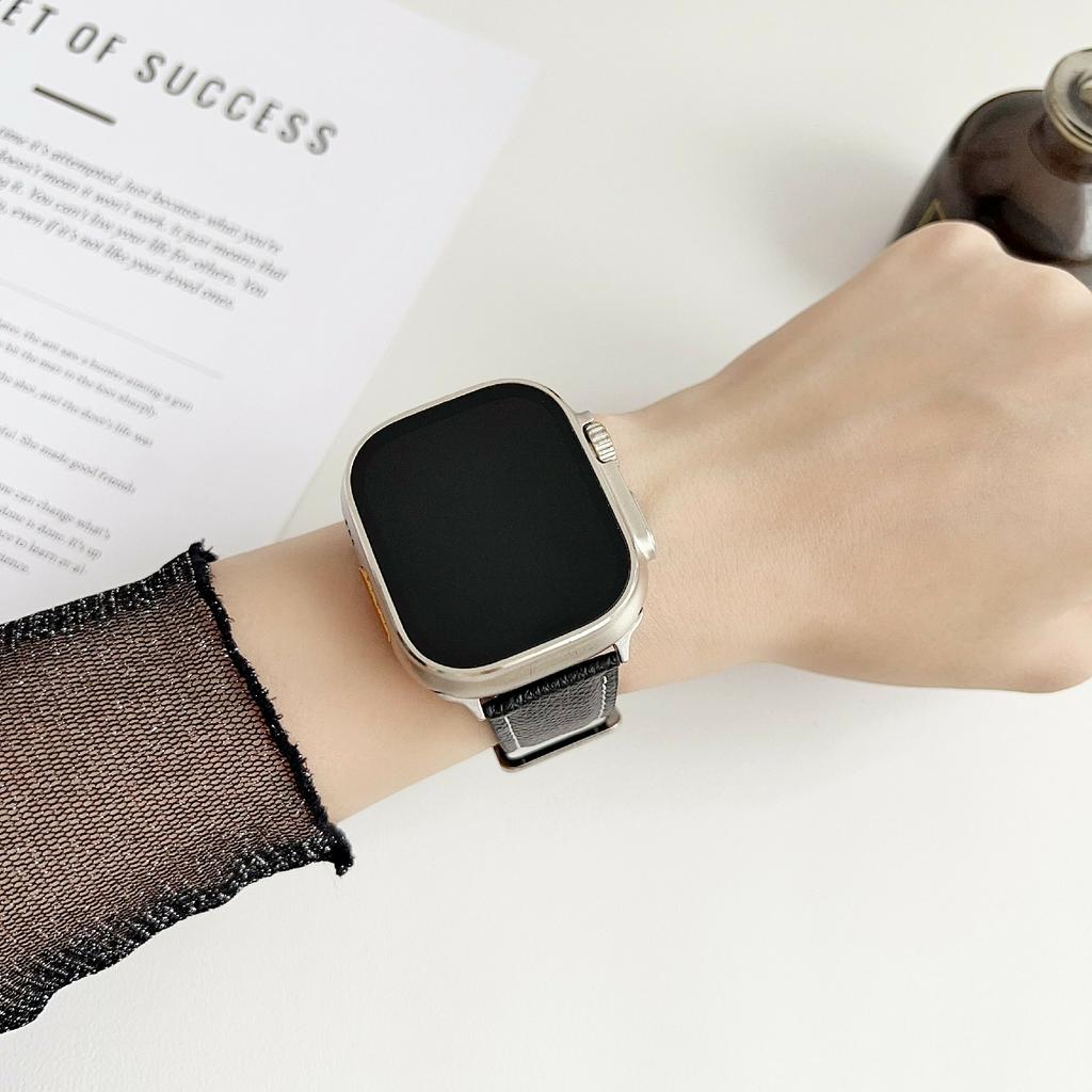 Palm Pattern Leather Watch Bands For Apple Watch Series 10 Ultra 9 8 7 SE 6 5 4 3 2 1 46mm 49mm 45mm 44mm 42mm