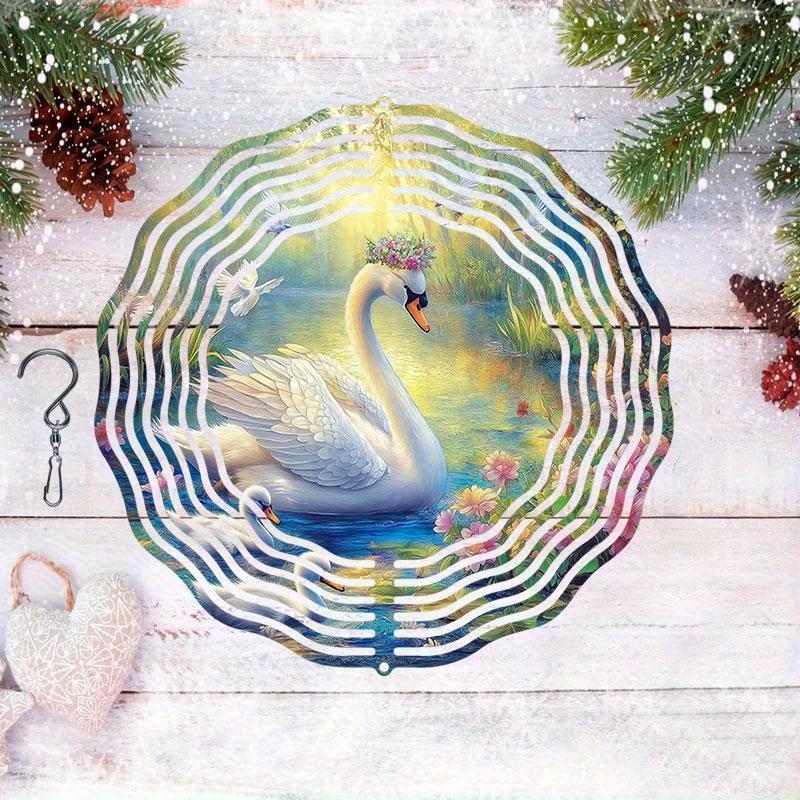 10 Inch Hanging Wind Spinner with 360 Degree Hook for Balcony Garden Decor Spring Summer Outdoor Decoration
