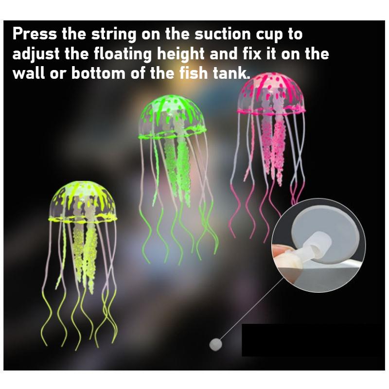 Symulowana Meduza Dekoracja Akwarium, Używana do Dekoracji Krajobrazu Akwarium, Może Emitować Fluorescencję w Nocy, Dom, Realistyczna Dekoracja