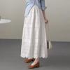 Half-body Skirt Women Lace Hollowed Out Casual High Waist Lace Comfortable Cotton Half Skirt