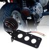 Universal Motorcycle LED Tail Brake Light Side Mount License Plate Bracket Vintage Round Grille Rear Stop Lamp for Harley Sportster Bobber