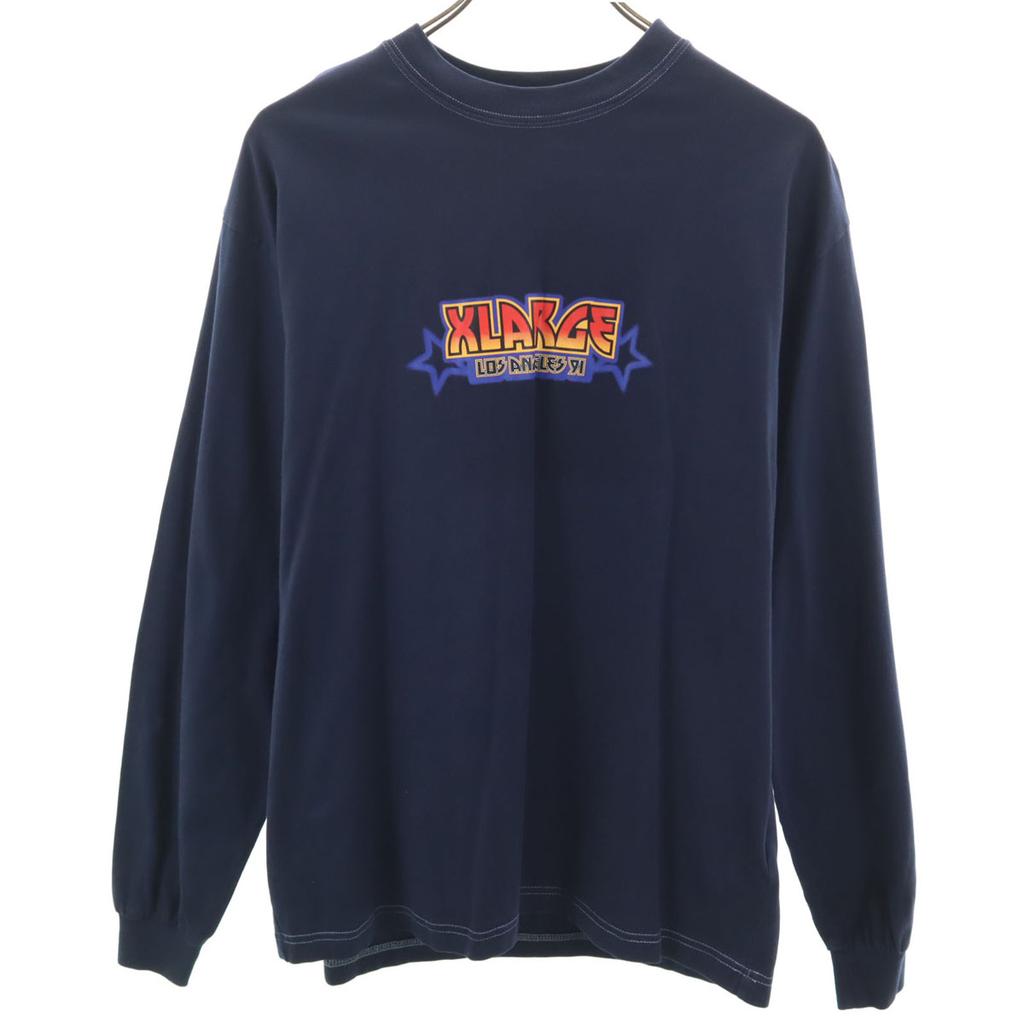 Xlarge Back Print Long Sleeve T-shirt M Navy Ron T Men's Used