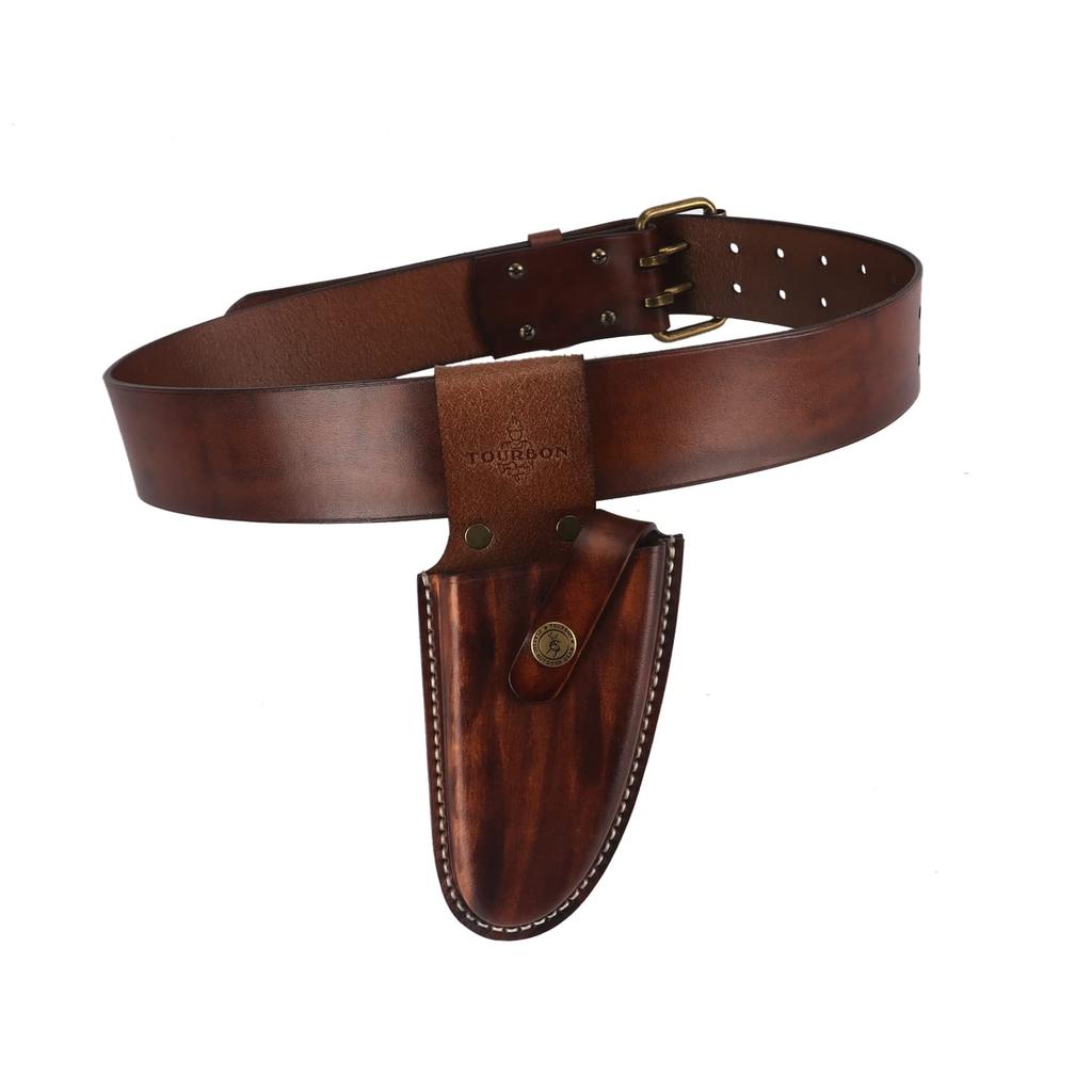 TOURBON Belt for Electrician Work Large Size Men, Belt, 2-Pin, (Brown)