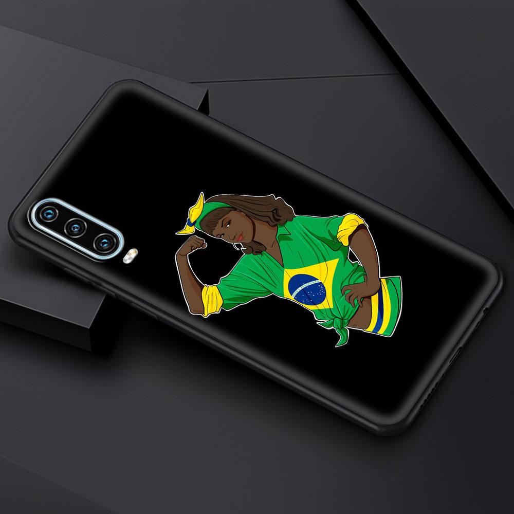 Brazil Brazilian Flag Football Phone Case For Huawei P30 Lite P50 Pro P20 P40 Lite E P Smart Z 2021 Y6 Y7 Y9 2019 Y6p Y9s Cover
