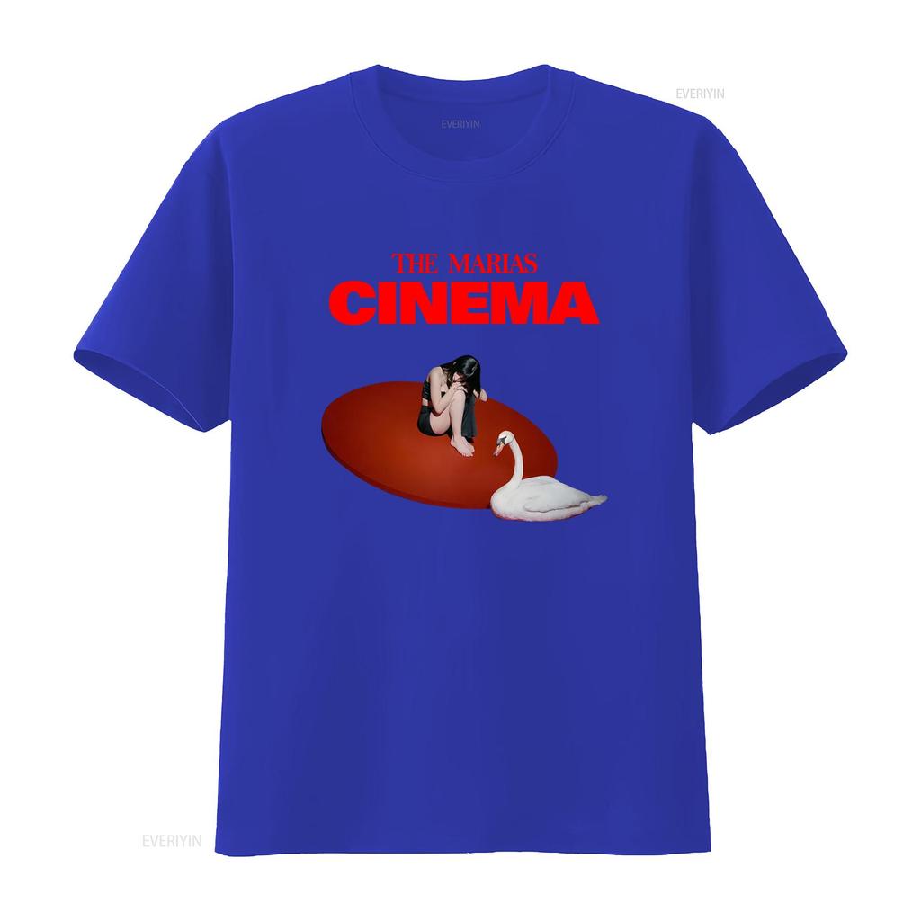 The Marias Cinema T Shirt Stylish Print with Woman and Swan Design for Fashionable Wear Vintage Washed Soft Unisex