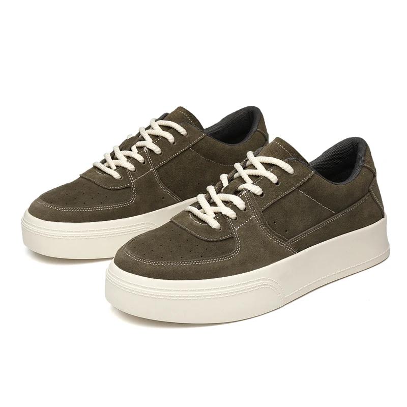 

Новые вулканизированные туфли для мужчин из коровьей замши ручной работы на шнуровке повседневные туфли из парусины скейтборд обувь для мужчин Zapatillas Verdes Hombre 38