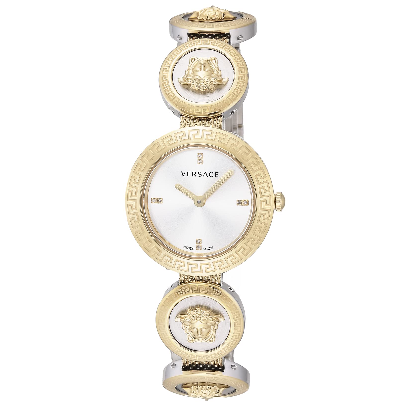 

Watch Medusa Stud Icon Medusa Silver Dial Stainless Steel Sapphire Glass Quartz 28MM Swiss Watch VERF01319 Gold [Versace] Women s [Item]