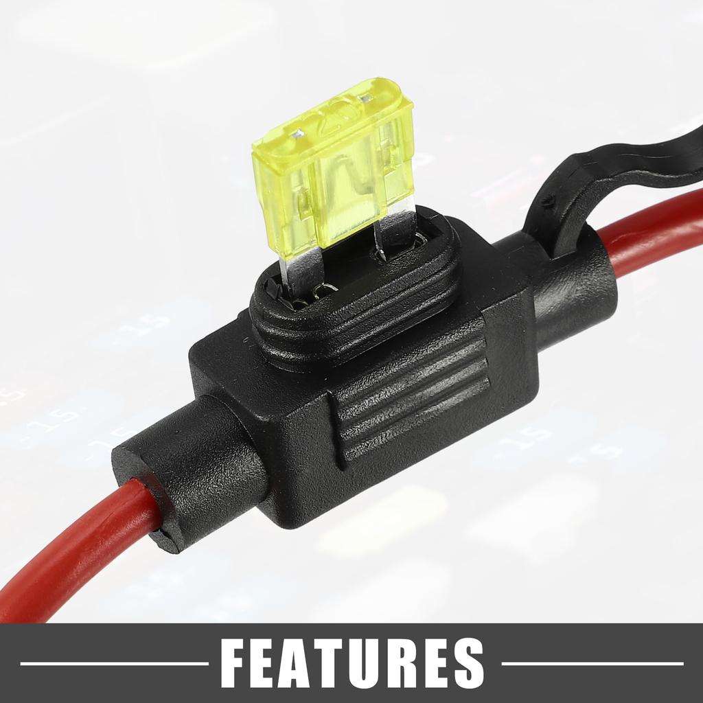 A ABSOPRO Fuse Holder 20A Mini Style Fuse 12 AWG Fuse Holder Waterproof