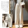 MEME XTRA Corduroy Suit Pants Straight Leg Pants with Elastic Back and Ribbed Easy Loose and Flattering for Casual and Office Solid Colors Available