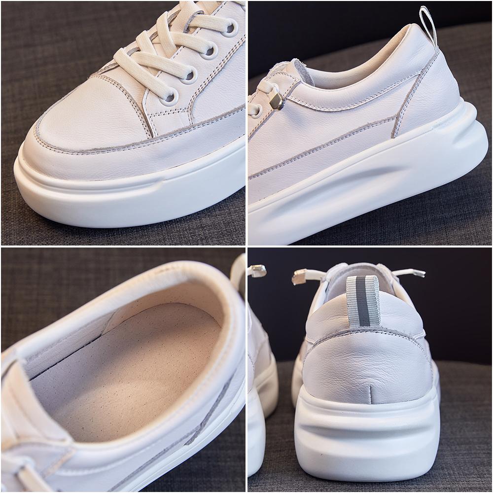 Spring Summer Shoes Women Platform White Flats Genuine Leather Sneakers Light Casual Shoes New Outdoor Walking Shoes