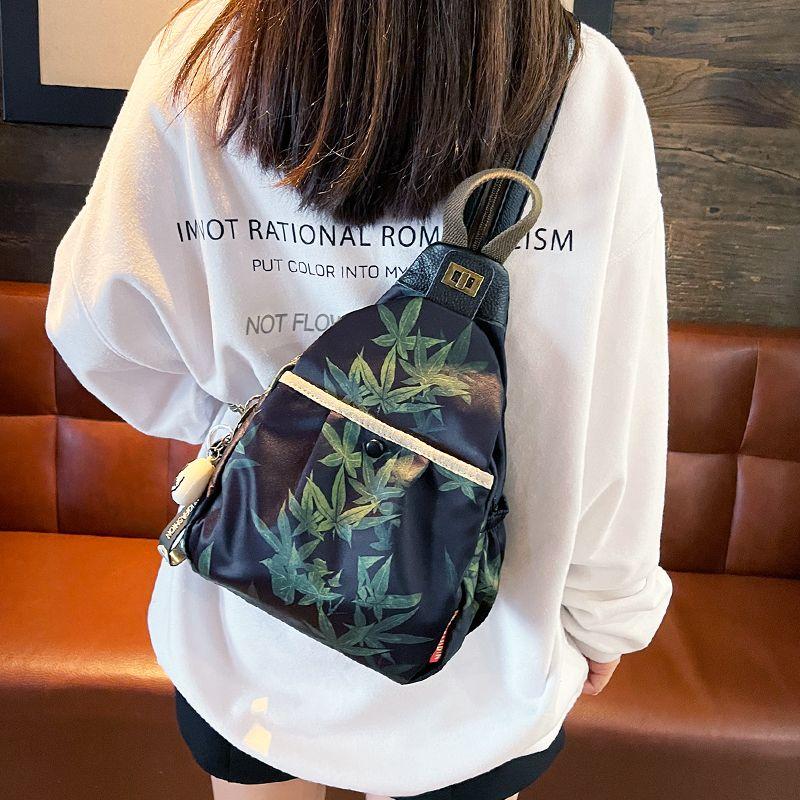 

Three-Purpose Lightweight Waterproof Oxford Cloth Chest Bag Women 2025 New Fashion Casual Messenger Bag Multi-Layer Backpack Small Backpack Elegant bamboo rhyme