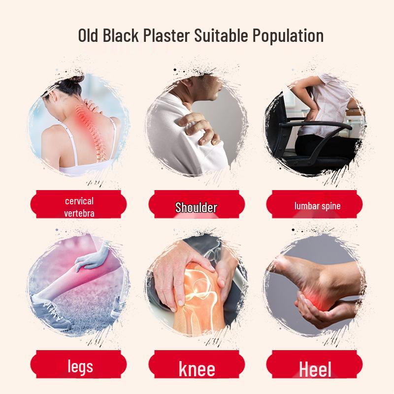 Rückstandsfreies Großes Schwarzes Pflaster zur Linderung von Schmerzen der Halswirbelsäule und der Schulter