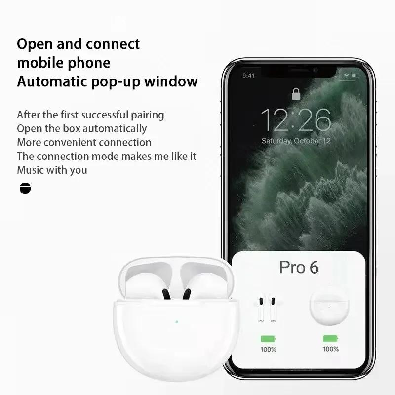 Air Pro6 Bluetooth Kopfhörer Tws Ohrhörer Bluetooth Drahtlos Bluetooth Headset Pods EarPods Drahtlose Kopfhörer Pro 6 Ohrstöpsel