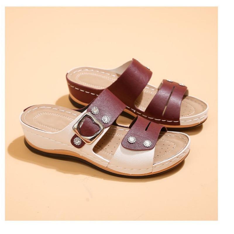 New Women's Shoes Round-toed One-heel Flip-flops Devotion