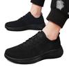 Large size summer breathable mesh shoes fly-woven mesh soft sole autumn black sneakers casual