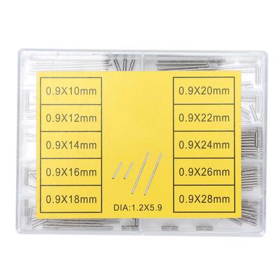 100 szt. Rurka do zegarka, pręt ze stopu, pasek do zegarka, zapięcie, ogniwo, sworzeń łączący, oś łącząca 0,9 mm 10?28 mm