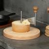 Cheese Curler Wheel Stainless Steel Wood Base Smooth Shaving Manual Handheld Cheese Flower Maker Slicer for Restaurant Cafe Home