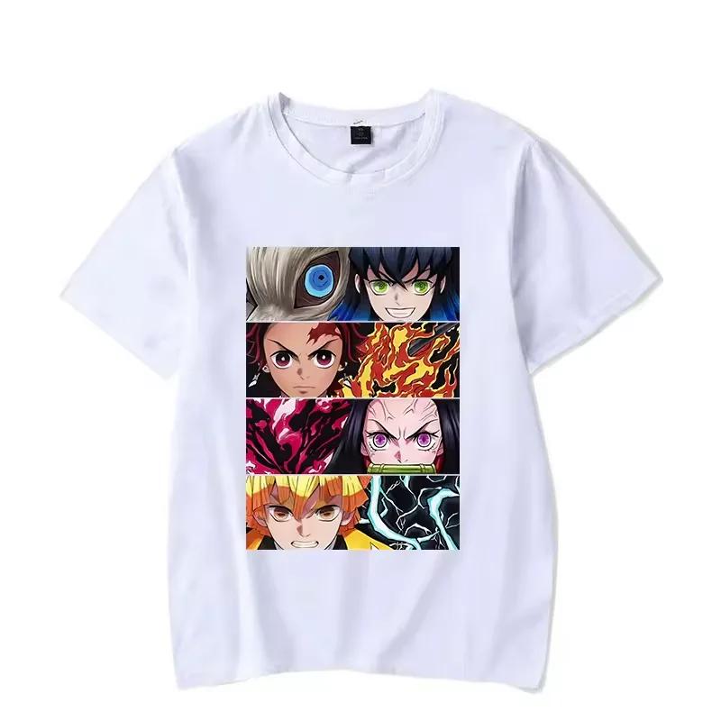 Hot Anime Demon Slayer Series Printed T-Shirt Women Ladies Harajuku Casual Fashion Round Neck Short Sleeve Top