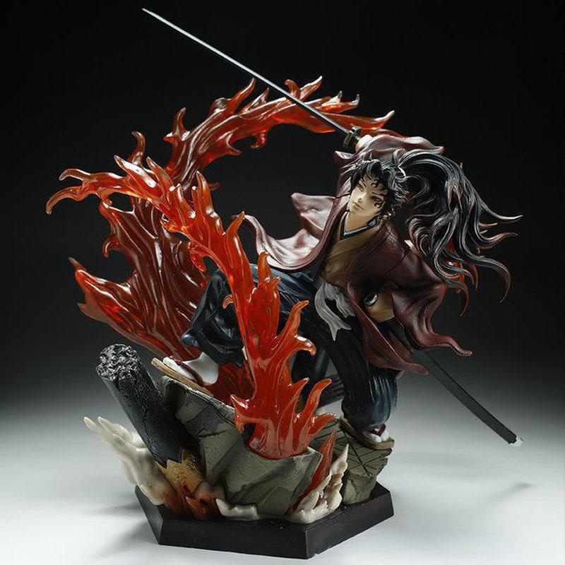 Demon Slayer Anime Figures GK Model Hinokagura Tsugikuni Yoriichi Battle Scene Action Doll PVC Collection Decorate Toy Gift