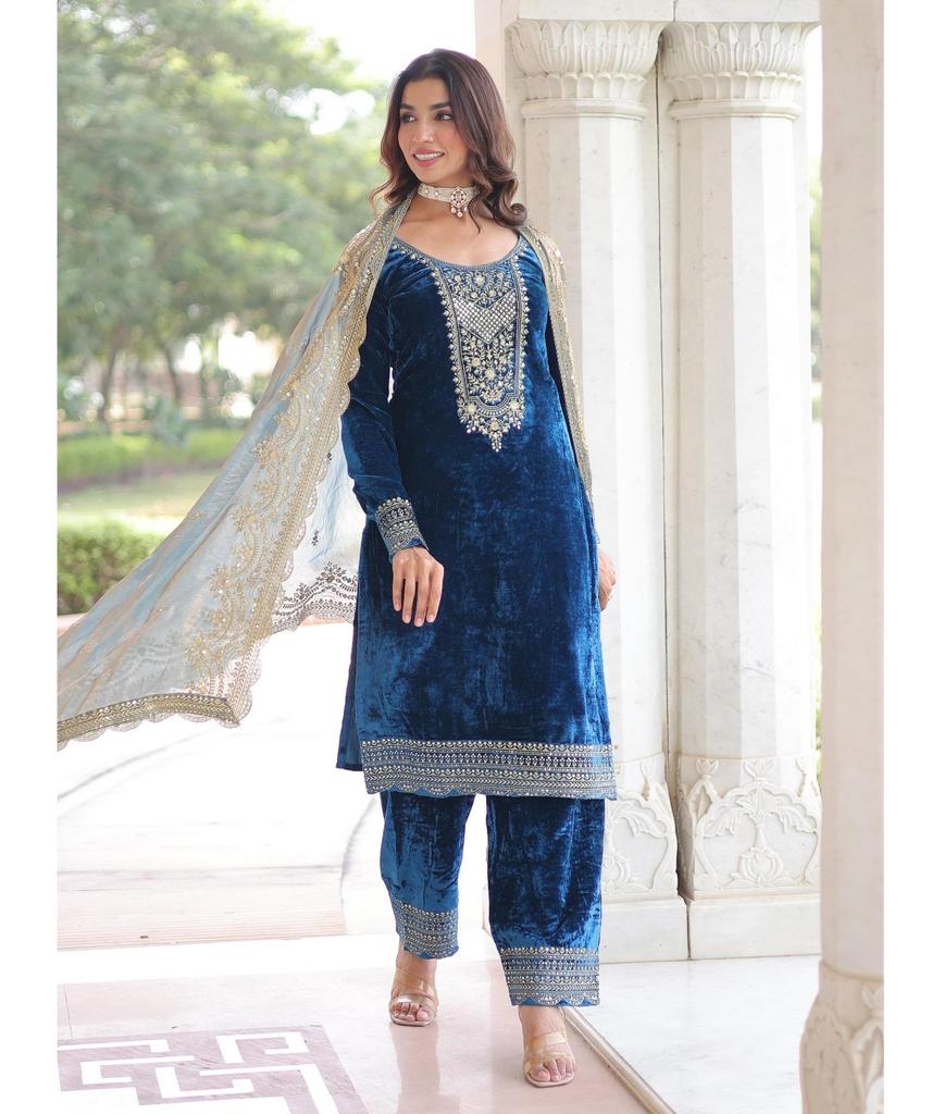 Women Readymade Designer Salwar Kameez Indian Bollywood Party Wear Salwar Suit Velvet Dress