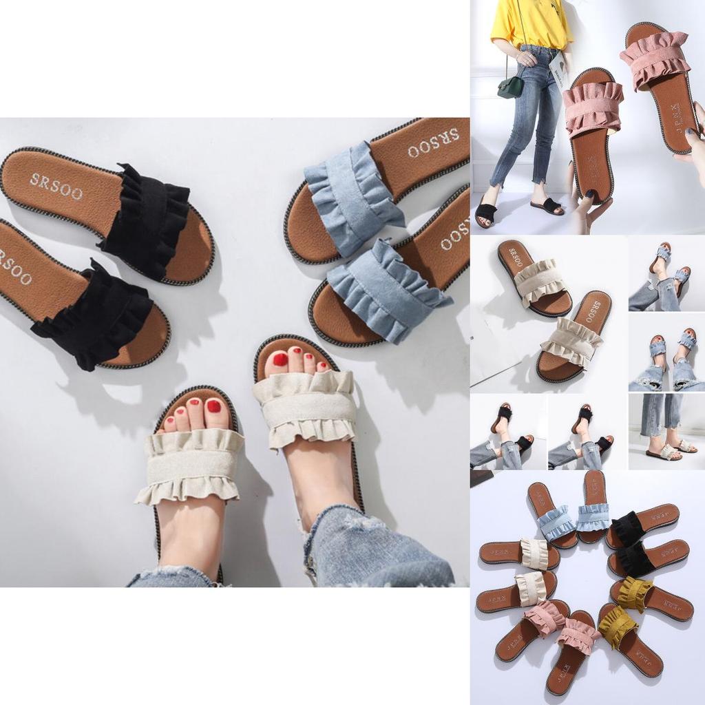 Elegant Korea Style Ladies Womens Flats Slip On Comfy Flip Flop Slider Slippers Sandals