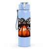 1PC Leopard Bow Pumpkin Fall Print 750ml Color Plastic Sports Water Bottle Leakproof Flip Straw Lid Suitable for Sports Office Home Use
