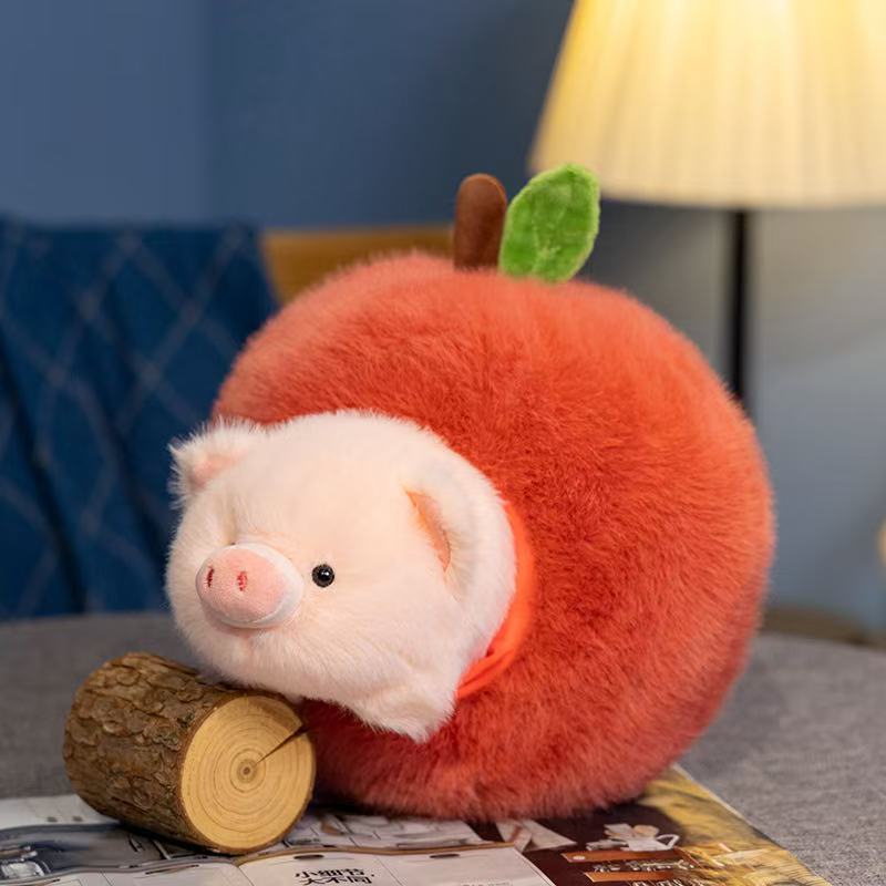 Latest Apple Pig Doll Kawaii Stuffed Plush Toy Handmade Doll Cartoon Anime Fun Cute Pillow Children's Birthday Gift Doll