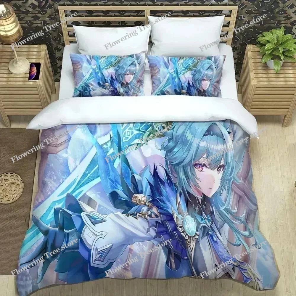 3D Anime Genshin Impact Sängkläder Påslakan Sängset Täcke Örngott Täcke king Queen Size Pojkar Vuxen Sängkläder