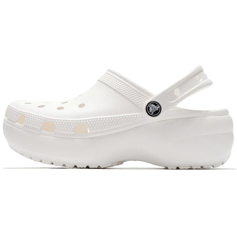 Crocs Classic Platform Clog EVA Classic Cloud Dok Vintage Sandals Women's White