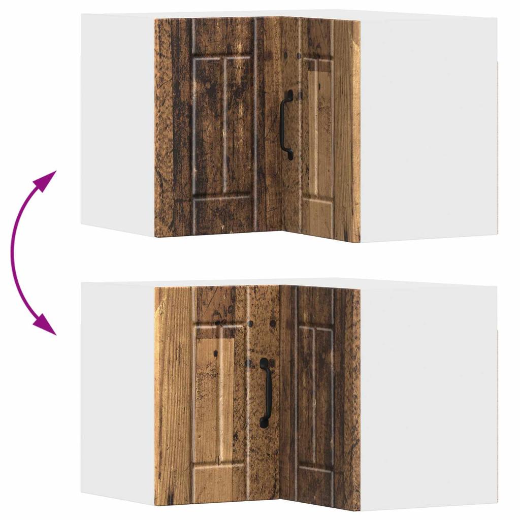 Lucca Wall Corner Cabinet Reclaimed Wood Look 57 X 57 X 40 Cm Particleboard